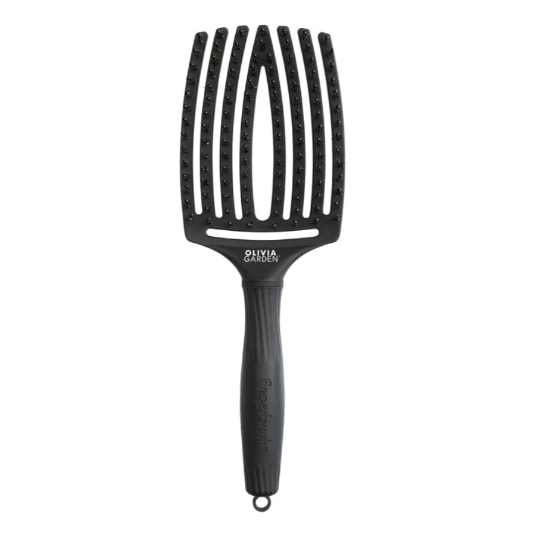 OLIVIA GARDEN krtača za lase Fingerbrush - Črna, velika - Šamponi.si