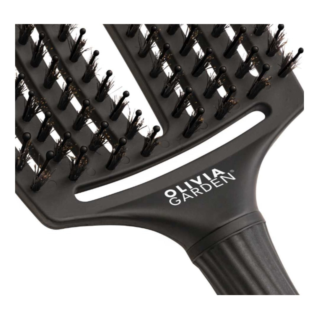OLIVIA GARDEN krtača za lase Fingerbrush - Črna, velika - Šamponi.si