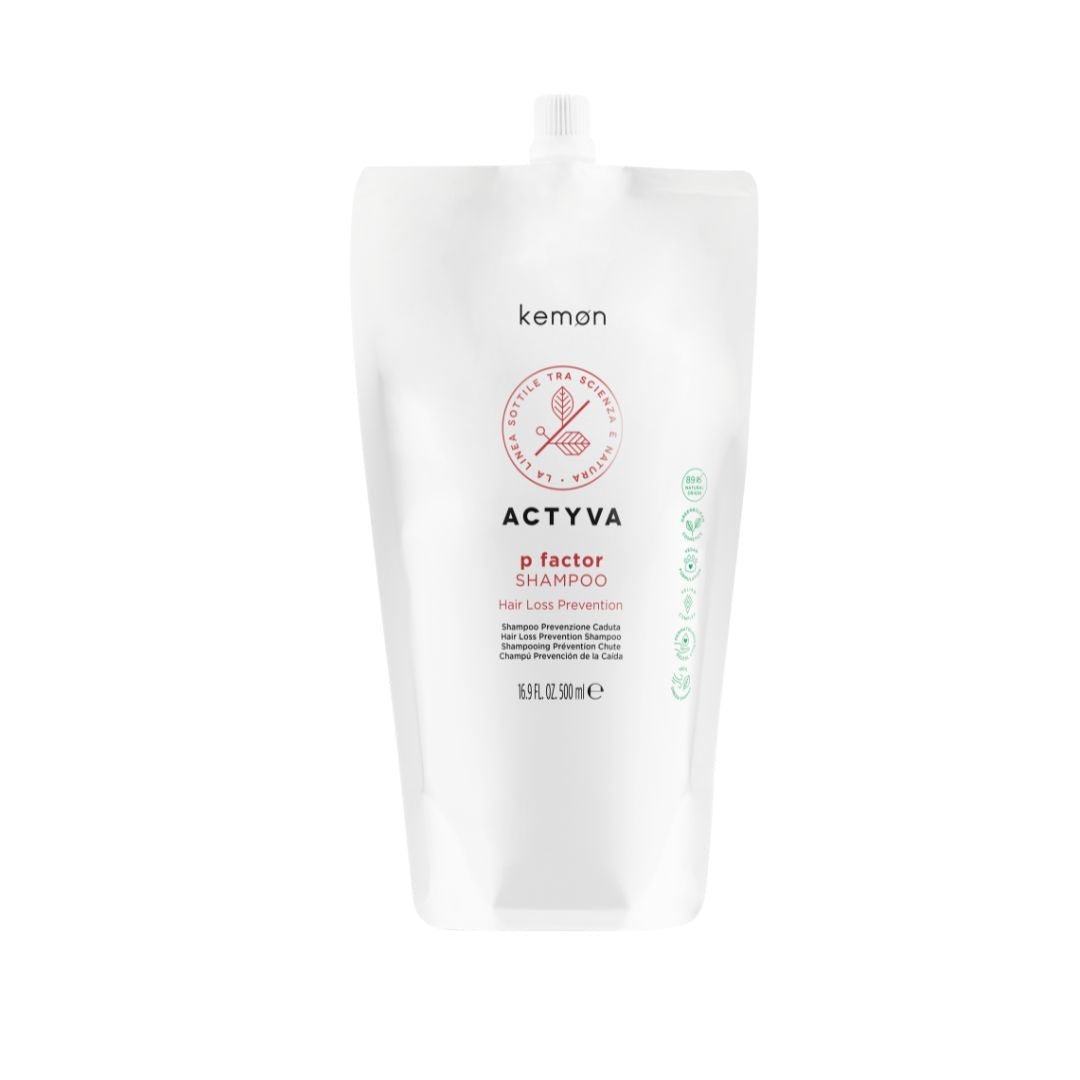 ACTYVA P Factor šampon za hitrejšo rast las in proti izpadanju las REFILL BAG KEMON - Šamponi.si
