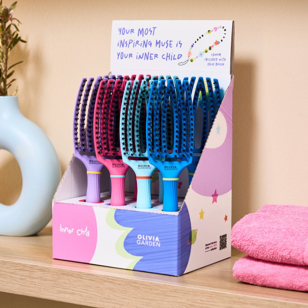 OLIVIA GARDEN Finger Brush krtača za lase - Inner Child kolekcija, srednja - Šamponi.si