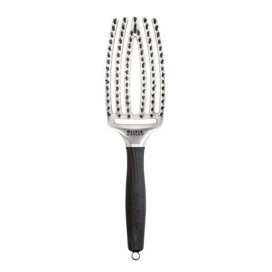 OLIVIA GARDEN krtača za lase Fingerbrush - Selene Silver, srednja - Šamponi.si