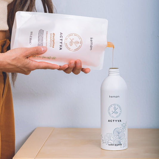 ACTYVA Nuova Fibra šampon za poškodovane lase REFILL BAG KEMON - Šamponi.si